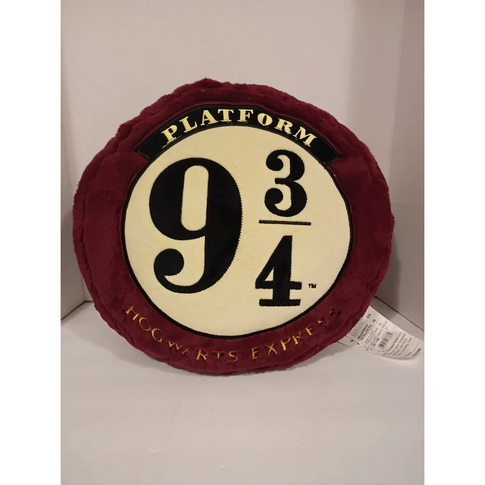 Harry Potter Platform 9 3/4 Round Plush Pillow Hogwarts Express Miniso Burgundy
